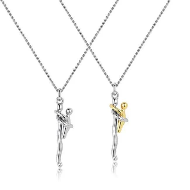 2025 Two-Tones Hug Necklace Detachable Mother And Child Pendant DIY Love Jewelry for Family Special Occasions